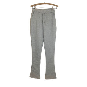 Women’s Letter Print Elastic Waist Drawstring Sweatpants Joggers Gray Size M